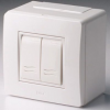 DKC 10001B Коробка в сборе с 2-клавишным выключателем