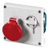DKC DIS4001687 Розетка панельная с механической блокировкой IP44 16А 3P+E+N 400В