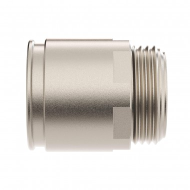 Фотография товара 'DKC 6111-A32N Муфта труба-коробка д.32мм, IP66/IP67, М32х1,5, никелированная латунь'