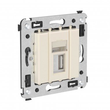 Фотография товара 'DKC 4405403 USB 2.0 розетка одинарная в стену, тип А-А'