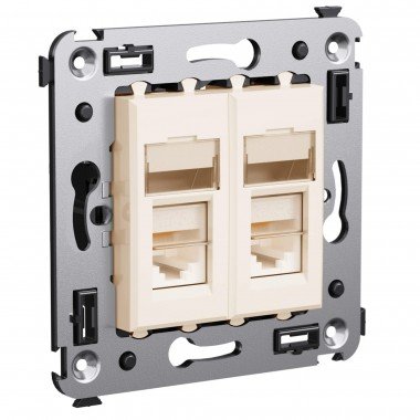 Фотография товара 'DKC 4405314 Телефонная розетка RJ-12 в стену двойная'