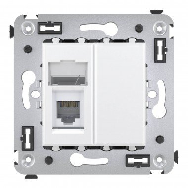 Фотография товара 'DKC 4400313 Телефонная розетка RJ-12 в стену одинарная'