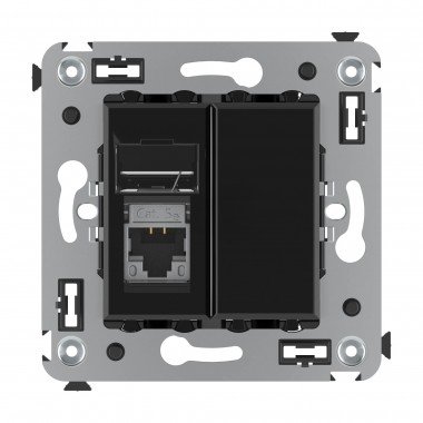 Фотография товара 'DKC 4402363 Компьютерная розетка RJ-45 в стену, кат.5e одинарная экранированная'
