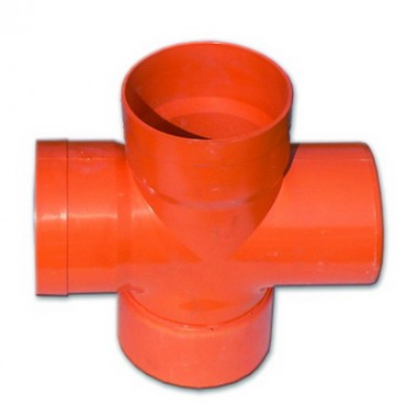 Фотография товара 'DKC 022200 Крестообразное соед. для двустенных труб, 90 град., полипропилен, д.200мм'