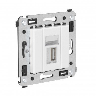 Фотография товара 'DKC 4400403 USB 2.0 розетка одинарная в стену, тип А-А'