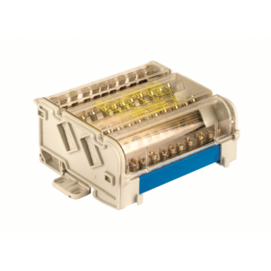 Фотография товара 'DKC BD125114 Блок распределительный на DIN рейку 4р 125А, 7х6мм 2х7,5мм 2x9мм.'