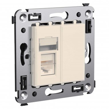 Фотография товара 'DKC 4405463 Компьютерная розетка RJ-45 в стену, кат.5e одинарная, "Avanti","Ванильная дымка"'
