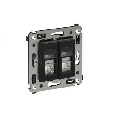 Фотография товара 'DKC 4412364 Компьютерная розетка RJ-45 в стену, кат.5e двойная экранированная'