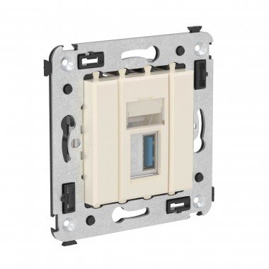 Фотография товара 'DKC 4405303 USB 3.0 розетка одинарная в стену, тип А-А'