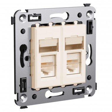 Фотография товара 'DKC 4405464 Компьютерная розетка RJ-45 в стену, кат.5e двойная'