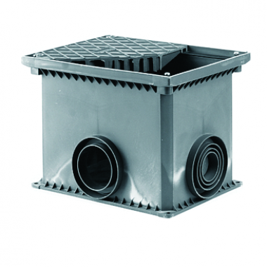 Фотография товара 'DKC 025003 Смотровой переходной колодец без дна для двустенных труб, 335х240х255мм'