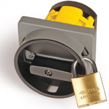 Фотография товара 'DKC AZ0901 Серая площадка и круглая черн.ручка под замок, 67х67'