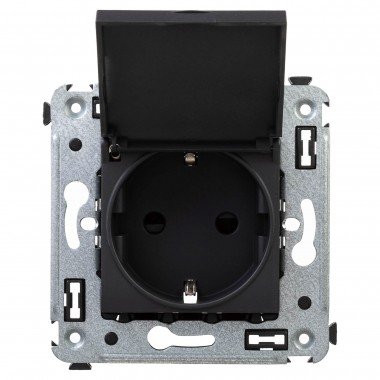 Фотография товара 'DKC 4412013 Розетка с крышкой в стену, 2P+E, с з/ш, "Avanti"'