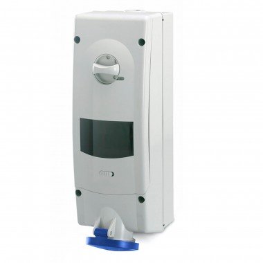 Фотография товара 'DKC DIS5673283RM Розетка с механической блокировкой 2P+E, 32А (УЗО 40А+АВ 32А), IP44'