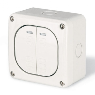 Фотография товара 'DKC DIS1375022 Выключатель однополюсный, двухклавишный'