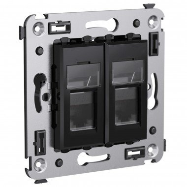 Фотография товара 'DKC 4402364 Компьютерная розетка RJ-45 в стену, кат.5e двойная'