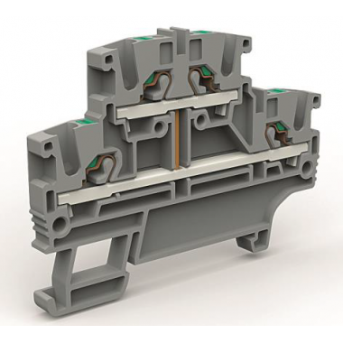 Фотография товара 'DKC ZEFD210GR Двухярусная клемма с объединенными ярусами на 2,5 кв.мм'