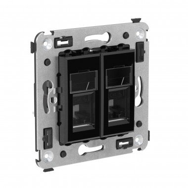 Фотография товара 'DKC 4402374 Компьютерная розетка RJ-45 в стену, кат.6А двойная'