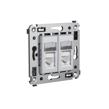 Фотография товара 'DKC 4404464 Компьютерная розетка RJ-45 в стену, кат.5e двойная'