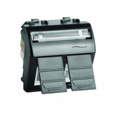 Фотография товара 'DKC 77122N Тел.роз. двойная RJ12, 6P6C, Brava, 2мод'