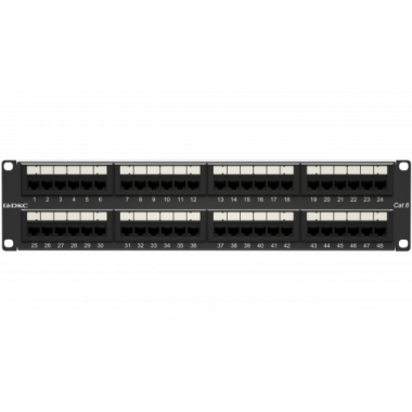 Фотография товара 'DKC RN6PPU242 Патч-панель 19",2U,CAT6, 48 портов RJ45, неэкранированная'