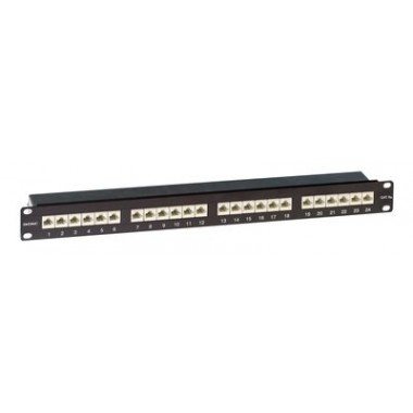 Фотография товара 'DKC RN6APPF241BK Патч-панель 19",1U,CAT6A, 24 порта RJ45, экранированная'