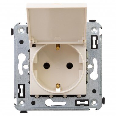 Фотография товара 'DKC 4405013 Розетка с крышкой в стену, 2P+E, с з/ш, "Avanti"'