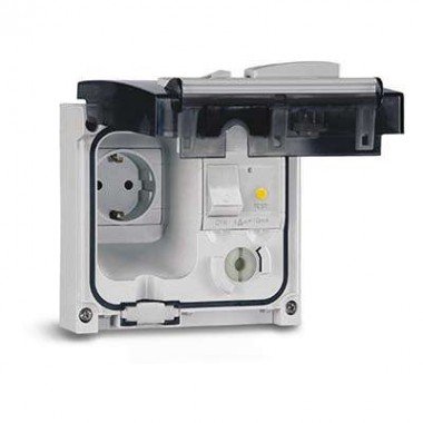 Фотография товара 'DKC DIS4093407 Розетка панельная. АВДТ (16А, 10мА, 3,5 кА). Защита IP56'