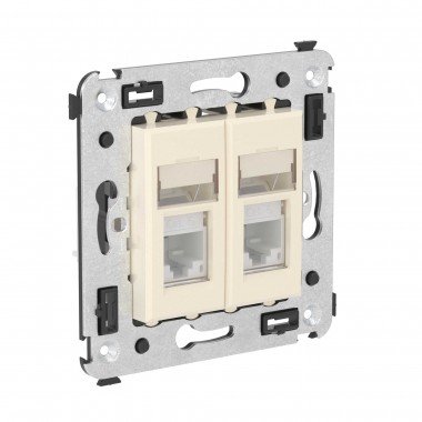 Фотография товара 'DKC 4405374 Компьютерная розетка RJ-45 в стену, кат.6А двойная'
