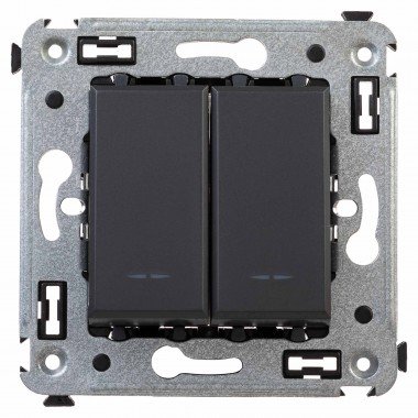 Фотография товара 'DKC 4412104 Выключатель двухклавишный в стену, "Avanti"'