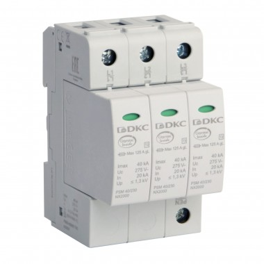 Фотография товара 'DKC NX2031 УЗИП, класс II, 3-полюсный, L1-L2-L3-PEN, 40кА'