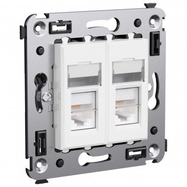 Фотография товара 'DKC 4400294 Компьютерная розетка RJ-45 в стену, кат.6 двойная'