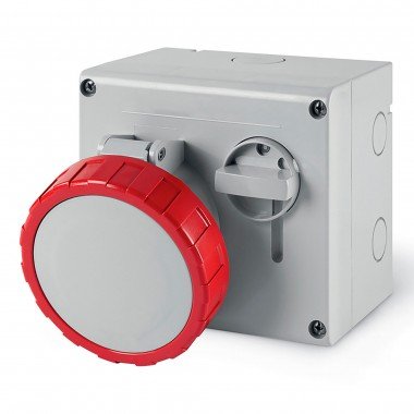 Фотография товара 'DKC DIS5053287 Розетка настенная с мех-ой блокировкой IP67 32А 3P+E+N 400В'