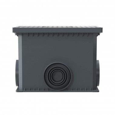 Фотография товара 'DKC 025002 Смотровой переходной колодец с крышкой для двустенных труб, 335х240х255мм'