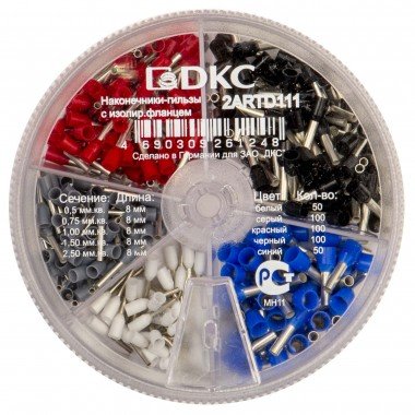 Фотография товара 'DKC 2ARTD111 Контейнер наконечников-гильз с изолир.фланцем 0,50-2,50 кв.мм'