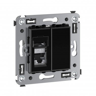 Фотография товара 'DKC 4402393 Компьютерная розетка RJ-45 в стену, кат.6 одинарная экранированная'