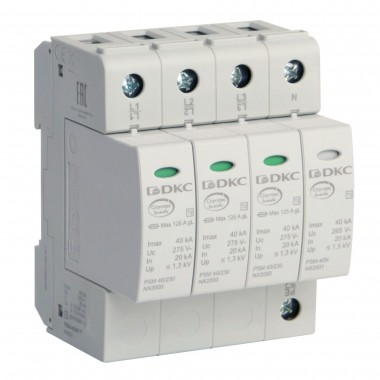 Фотография товара 'DKC NX2041 УЗИП, класс II, 4-полюсный, L1-L2-L3-N-P, 40кА'