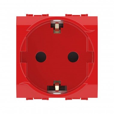 Фотография товара 'DKC 76482R Электрическая розетка, с заземлением, со шторками, 2 мод.'